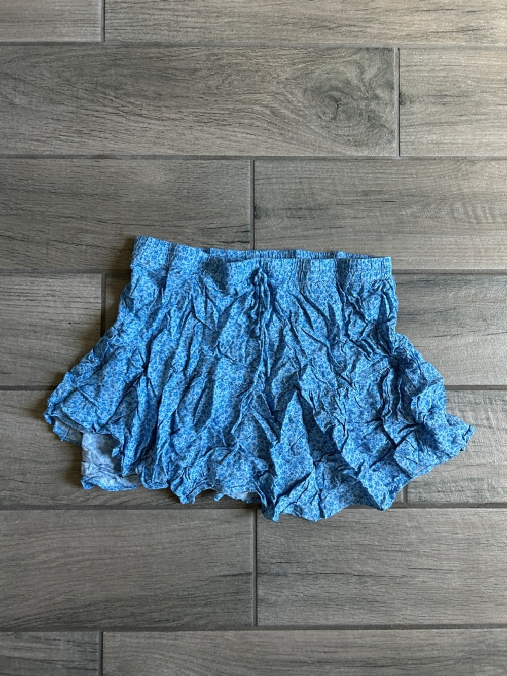 Cotton Candy Blue Ruffled Mini Skirt